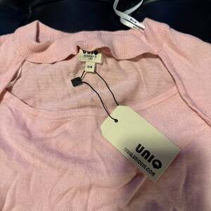 UNIQ Pink Cutout Neckline Lightweight Knit Sweater NWT